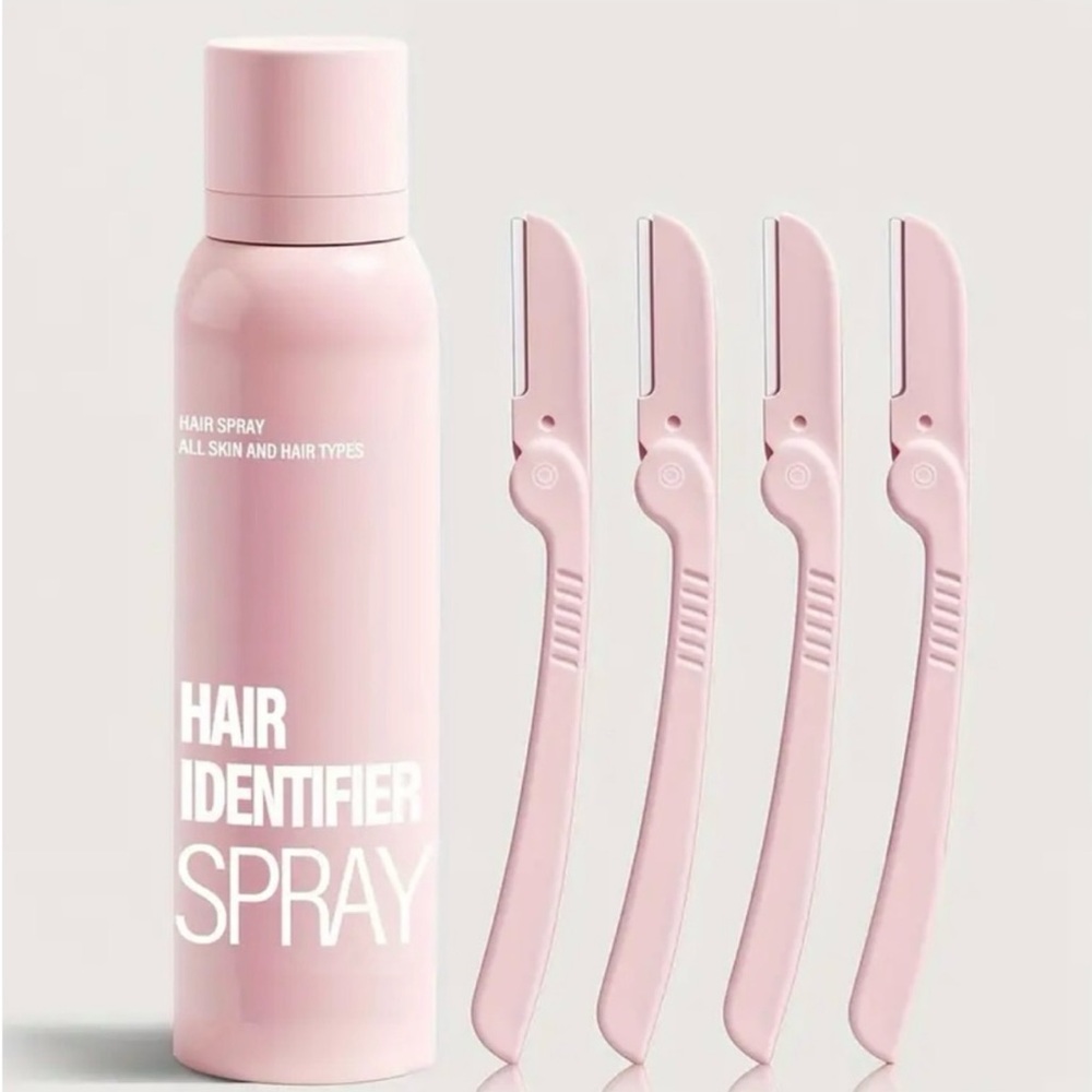 Hair Identifier Spray with 4 Pink Precision Razors